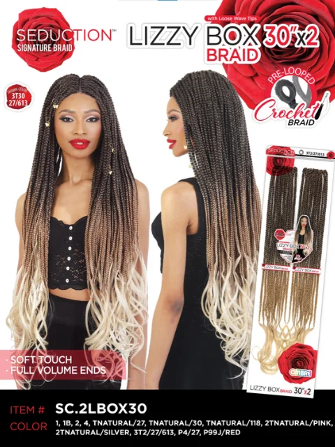 Seduction Signature Braid 2X LIZZY BOX BRAID Crochet Braid 30 SC.2LBOX30