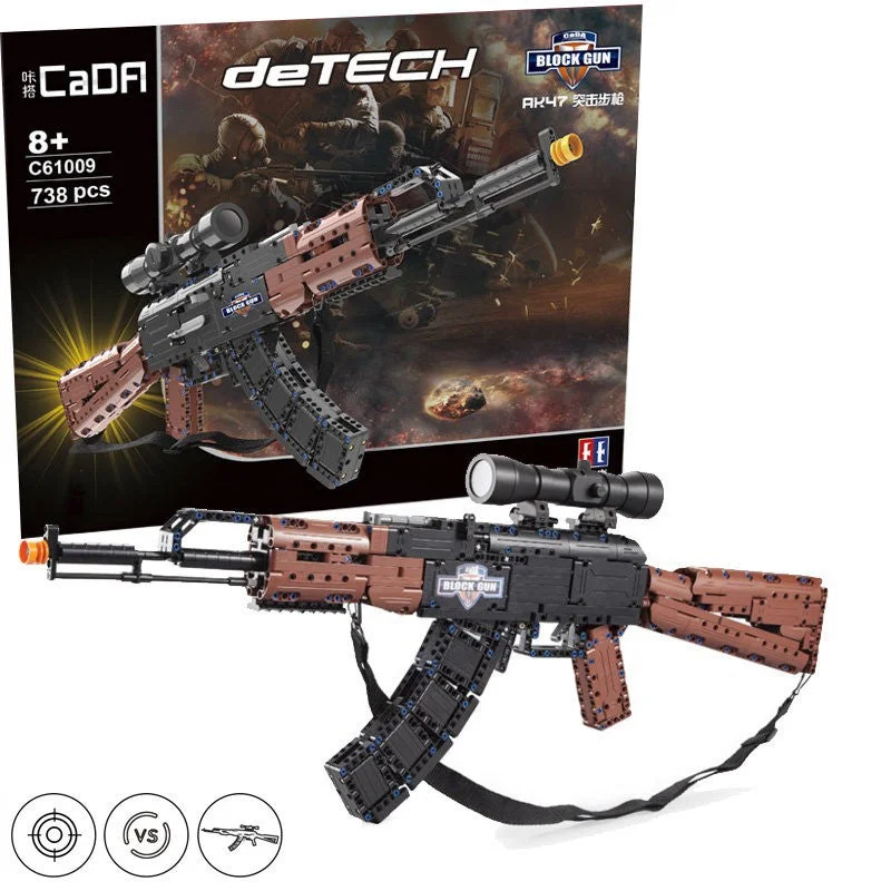 AK47 Assault Rifle Block Gun (Building Blocks) - CADA