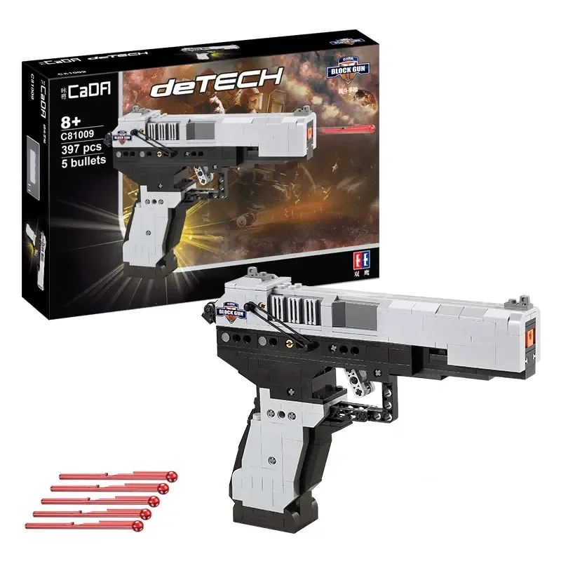 Combat Pistol Block Gun (Building Blocks) - CADA