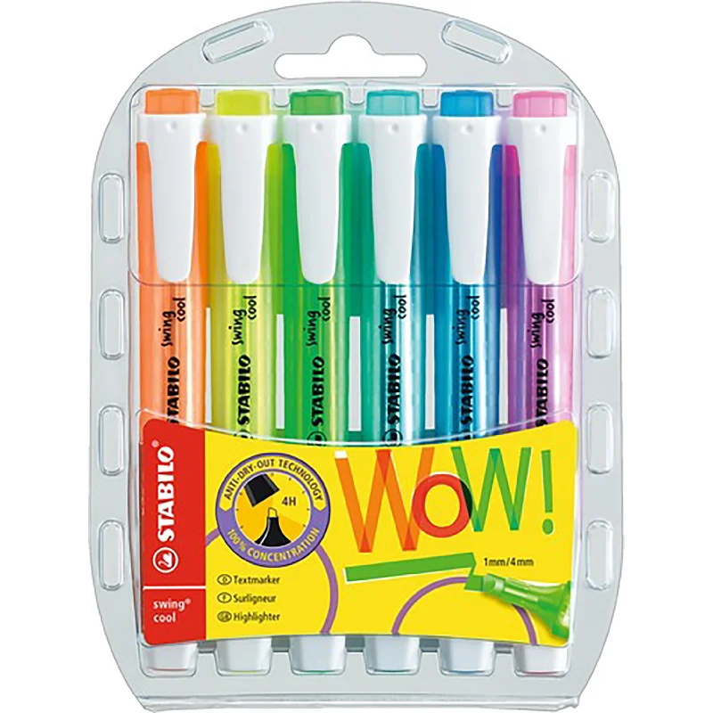 Stabilo Swing Cool Highlighter Assorted Wallet Of 6