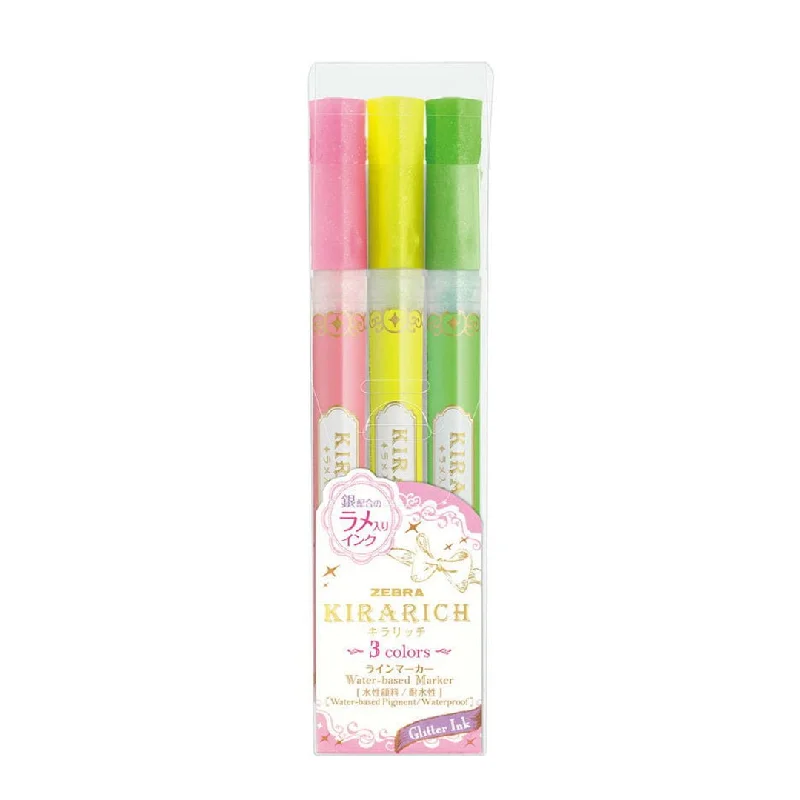 Zebra Kirarich Shining Highlighter 3 Color Set