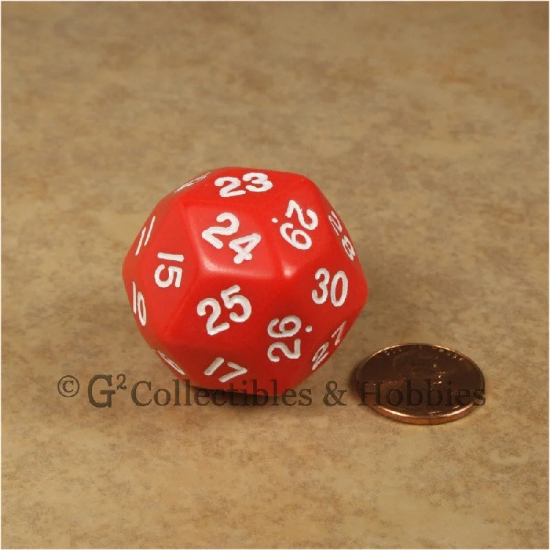D30 Opaque Red with White Numbers
